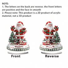 1 buc semn decor de Crăciun pentru desktop, design cadou Moș Crăciun și om de zăpadă, decorare casă sufragerie și dormitor, ornamente pentru birou, cadou de Crăciun, acrilic 2D