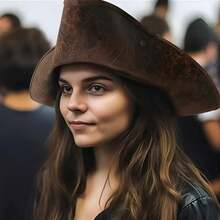 1pc Retro Pirate Hat, Triangular Pirate Hat, Suitable For Decorating Various Parties, Top Hat, Movie Costume Hat, Clown Hat, Irish Dance Costume, Etc. - Multicolor - View 2