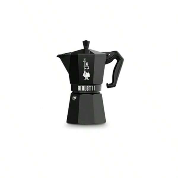 Moka Exclusive 6 Cup Black: Moka Express: Iconic Stovetop Espresso Maker Makes Real Italian Coffee Moka Pot 6 Cups 9 Oz 270 Ml Aluminium Black