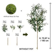 1 件 120-180 厘米新款人造橄榄树树枝假植物现代塑料叶子装饰品室内外逼真仿真植物适用于家庭办公室花园房间装饰 - 彩色 - 查看 14