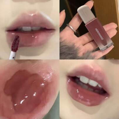 HERORANGE Glossy Lip Gloss, Moisturizing, Long-Lasting, Non-Fading, Smoothing Lip Lines, Plumping Lips, High-Gloss Glass-Like Lip Tint, Suitable For All Skin Tones, Daily Use, Great Gift For Valentine's Day, Christmas, Holidays