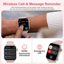 LIGE 新款智能手表，血压、心率、血氧测试、IP68 防水、100+ 运动模式、运动追踪、语音助手多功能健康功能手表 - 黑色 - 查看 7