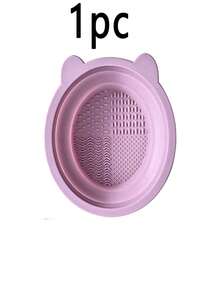 1pc Portable Cleaning Brush, Silicone Foldable Cleaning Bowl, Makeup Tool Cleaning Bowl, Powder Puff, Beauty Tool, Cleaning Pad, Multi-Color Available, Face Mask Cleaning Bowl, Portable Cleaning Tool, Suitable For Cleaning Brushes, Powder Puffs And Sponges, Foldable Silicone Makeup Brush Cleaning Bowl, Portable Makeup Brush Cleaning, Beauty Brush Cleaning Drying Washing Tool