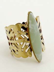 Mazuer 1 Stück 18K vergoldeter Edelstahl Vintage Stil personalisierter Türkis Lippen Abdruck offener Ring, Geschenk für Frauen, Y2K Western Schmuck, geeignet für Rückkehr zur Schule, Feiertage, Partys, Alltag, Urlaub