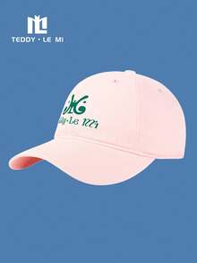 TEDDY LE MI 1pc Unisex Letter Print Baseball Cap, Fashion Outdoor Sports Hiking Running Casual Cap, Available In Black, Red, White, Khaki, Orange, Pink, Green, Navy Blue