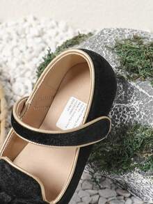 1 双可爱女婴皮鞋，平底幼儿学步鞋，时尚公主鞋，适合室内外穿着，适合婴儿学步，秋季 - 黑色 - 查看 7