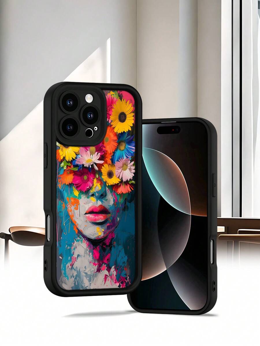 Selected SimplicityFloral Art Phone Case-High end | Elegant | Yellow resistant and wear-resistant | Scratch resistant and drop resistant | Wholesale of phone cases - UV printing for  17/1 - Negro - Ver 1
