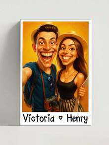 Caricature Wall Art For Funny Couples - Custom Cartoon Drawing From Photo - Personalized Photo Poster - As Shown - View 9