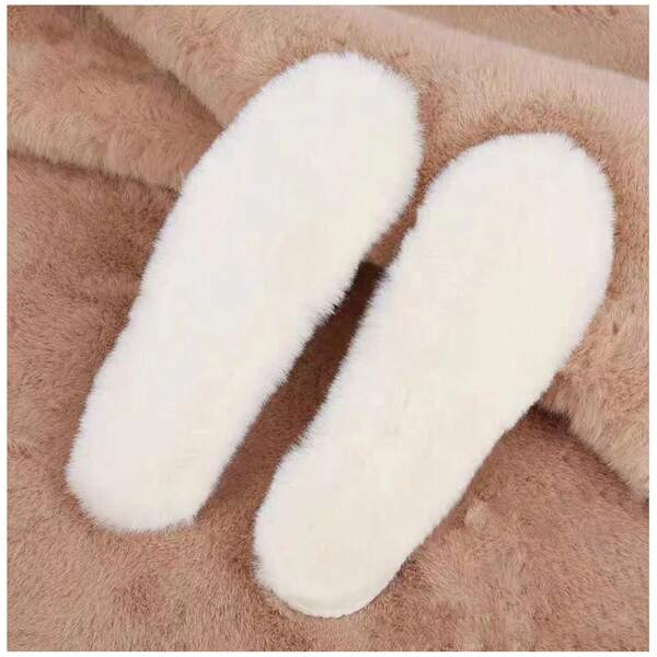 1 Pair Soft Faux Fur Insoles, Warm Winter Shoe Inserts For Boots, Sneakers, Dress Shoes