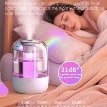 Digital Display Humidifier, Large Water Tank, Dual Mist, Quiet Humidifier, Air Humidifier For Bedroom, Home Essential Oil Diffuser, Suitable For Home/Office, With 7-Color Lights