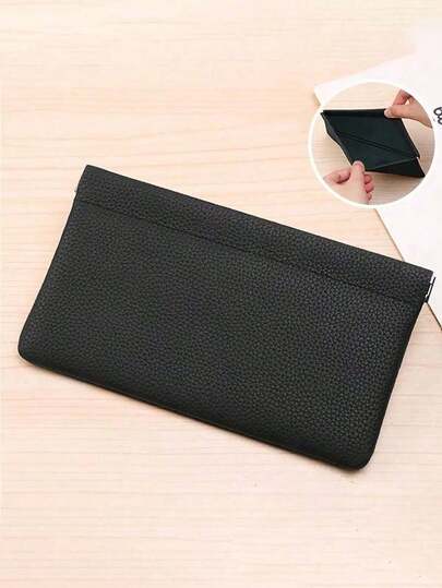 1 Piece Of Self-Closing Genuine Cowhide Long Wallet Passport Driver's License Document Holder Earphone Data Cable Storage Cash Storage Bag Cosmetic Bag For Women Wallet Purse Wallet Mini Wallet Travel Essentials Travel Accessories Vacation Summer Holiday Back To School