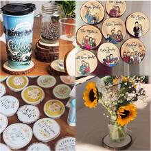 5pcs Unfinished Natural Wood Slices ,Round Wood Discs For Crafts Wood Christmas Ornaments,Wedding Centerpieces Paintings DIY Crafts Disc Coasters - 彩色 - 查看 3