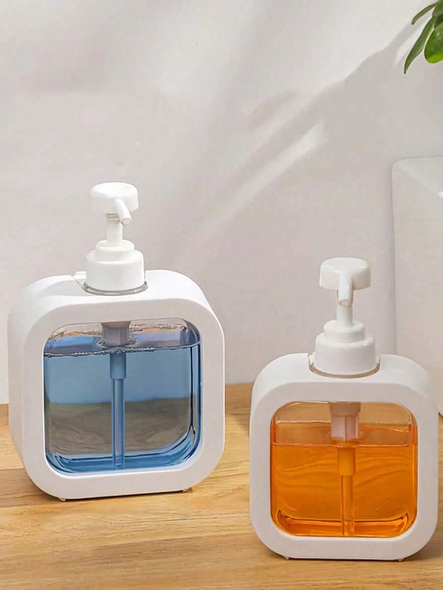 2pcs Refillable Dispenser Bottle With Pump - Large Capacity Transparent Container, No Electricity Needed, For Bathroom, Kitchen, Travel, Easter, Valentine'S Gifts - Compatible With Soap, Lotion, Cleanser -Kitchen Storage, Playful Design, Easy Refill, Liquid Container, Home Organizers, Halloween Soap Dispenser, Large Travel Shampoo Bottle, Large Capacity Shampoo Refill. Hand Wash, Perfume, Lotion Travel Bottle With Pump For Bathroom