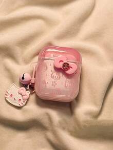 Sanrio Cute Star Kitty Head With Cat Head Pendant, Drop And Scratch Resistant Headphone Case Compatible With Apple Earphone Case 1/2/3/4/Pro/Pro2(Nd)/Pro3(Rd)