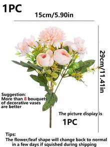 1/3PCS Artificial Tea Bud Rose Hydrangea DIY Wreath Material Home Bedroom Vase Decoration Valentine's Day New Year Decoration, Wedding Decoration, Bride Holding Flower Material