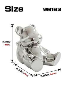 1 Peça Suporte para Escova de Dentes e Organizador de Maquiagem em Formato de Urso Cerâmico, Acessório de Banheiro Útil