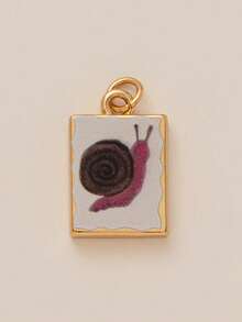 1 Piece Of Cute Printed Cat, Flower, Snail, Piglet, Horse, Pigeon, Moon, Cake Pattern Pendant, Electroplated With 18K Gold, Suitable For DIY Jewelry Accessories, Necklaces, Bracelets, Earrings, Keychains, Bag Chain Accessories, Women's Jewelry Accessories, Gold-Plated Pendant, Trinkets