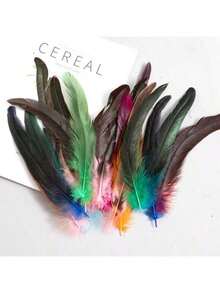 50pcs 20-25cm Natural Rooster Tail Feathers, Bulk For DIY Crafts, Hats, Costumes, Holiday Party Decorations (Natural) - Multicolor - View 14