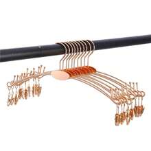 Perchas 10-30PCS Metal Ropa Interior Sujetador Rack Durable Moda Ropa Perchas gancho Lencería tienda Mostrar Percha con Clips - Rosa Oxidada - Ver 2