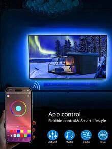 1PC Smart LED Light Strip,RGB LED Light Strip, Music Synchronization,USB Power Supply, With 24-Key Remote Control, Can Be Controlled By Application, Timer Setting, Music Mode, Suitable For Birthday Parties, Led Lights,Led Lights For Bedroom,Room,Led Strip Lights,String Lights,Ceiling Decor,Halloween Lights,