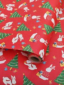 Weihnachts-Geschenkpapierrolle - 120 Meter lang, festliches Feiertagsmuster für Geschenkverpackung und dekorative Artikel, Weihnachtsdekoration, Raumdekoration, Winter