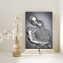 1 Pc Canvas Painting,Artwork, Embrace, Mesh, Canvas, Vase,Wood Framed Painting (1) Thickness 2.5 Cm/ 1 Inch-Home Decoration For All Occasions,Ideal New Year, Valentine's Day,Thanksgiving,Easter,Christmas Gift,Room Decoration Aesthetic,Wall Decoration Art,Perfect Gift,Autumn And Winter Wall Decoration,Living Room Decoration, Bedroom Decoration, Kitchen Decoration, Entry Decoration, Bathroom Decoration, Direct Wall Painting, High Quality Wall Painting Poster,Modern Home Decoration Stretched And Framed Ready To Hang - 彩色 - 查看 2