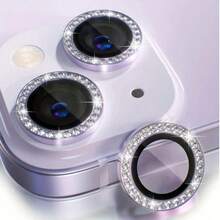 3pcs Bling Glitter Rhinestone Camera Lens Protector Compatible With Iphone 16 Pro Max Plus 16 15 14 13 12 Mini 11 Tempered Glass Protection Film Gift For Birthday, Family, Friends Sparkling Crystal, Lens Protector, Phone Accessories Waterproof Shockproof Anti-Fall Anti-Fall Scratch Resistant Anti-Fingerprint Full Cover - Mauve Purple - View 7