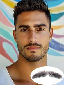 男士假手织胡须（上胡须）面部毛发自然隐形蕾丝小胡子适用于万圣节圣诞派对影视化妆装扮胡须道具假胡须