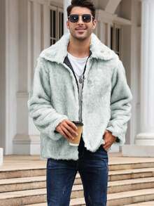 Herren modische Kunstfell Jacke, Herbst/Winter