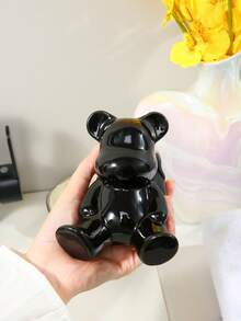 1 Peça Suporte para Escova de Dentes e Organizador de Maquiagem em Formato de Urso Cerâmico, Acessório de Banheiro Útil