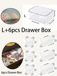 1/2pcs Desktop Storage Box, Flip-Top Phone Case Storage Box, Dust-Proof Drawer Storage Box, Teaware Organizer Box, Includes 6pcs Drawer Organizer Boxes, Suitable For Fridge Storage, Accessories Organizer, Kitchen Tools, Cosmetics Organizer, Back To School Supplies, Includes 5pcs Bracelet Display Box, Tarnish & Dust Proof