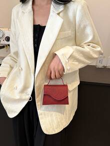 Bolso de mano mini de unicolor para mujer - Rojo - Ver 3