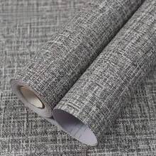 1 Roll Linen Series Peel And Stick Wallpaper, Easy To Apply Without Glue, Customizable Arrangement, Suitable For Bedroom, Living Room, TV Background, Tabletop, Cabinet, Outdoor Garden Renovation, Holiday Decor