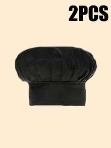 2pcs Adjustable Elastic Chef Hats For Adults, Baking Kitchen Cooking Chef Caps - Multicolor - View 8