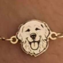 1pc Personalized 1-4 Pet Engraved Cat Dog Portrait Necklace, Gold Plated Stainless Steel Thin Chain, Pet Mom Style - Gold - View 12