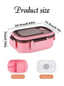 Personalized Customized Name Lunch Box (Free Fork, Spoon), Adult Or Child Boy And Girl Containers, 3 Compartments, Lunch Food Container With Cutlery, Sauce Jar, Pancake Liner, Microwave And Dishwasher , Back To School Lunch Box To Avoid Confusion - Multicolor - View 10