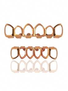 1 Set Hollow Out Fang Teeth Jewelry, Personalized Hip Hop Teeth Decor, Halloween Cosplay Prop, Unisex