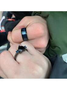 Wedding Couple Rings 1 Pcs Jewelry Charm Couple Rings For Men Stainless Steel Celtic Dragon Ring Heart Black  Women Wedding Rings Set Valentine's Day Gift - 男士戒指 - 查看 6