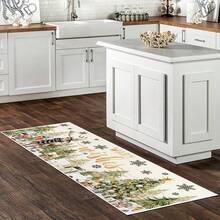 1 pièce Tapis de sol d'hiver multicolore avec bonhomme de neige, tapis d'entrée intérieur en velours épais et cristallin, tapis de chambre à coucher, tapis de cuisine, tapis de couloir, tapis de salle de bain épais et doux, absorbant et antidérapant, lavable en machine, convient pour l'entrée, le salon, la cuisine, la buanderie, la salle de bain - Polyester, absorbant, antidérapant, décoration de Noël