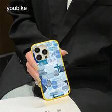 Teléfono azul con diseño de textura de lichi. Compatible con phone 16 Pro, 16, 15 Pro, 14, 14 Plus, 13, 13 Pro, 12 Pro y 12 Pro. Resistente y antihuellas, un excelente regalo de cumpleaños. - Rosa - Ver 4