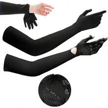 Women Full Finger Gloves - Black - View 12
