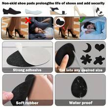 Pattini antiscivolo, Grip per scarpe sulla suola, Protettore per suola in silicone autoadesivo (Nero)