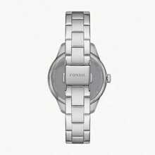 Fossil Rye Automatic Mechanical Stainless Steel Watch For Women Hollow Pattern Dial, Silver, Stainless Steel Strap, Elegant And Fashionable Style, Suitable For Daily Life, Dating Various Holidays, And Watch Gifts.BQ3753
