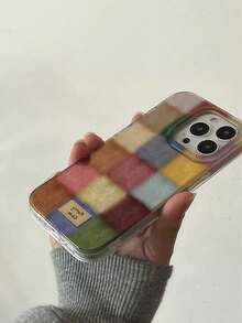 Retro Colorful Plaid Phone Case Compatible With Iphone 16 Pro Max, 15, 14 Pro/13, 12, 11XR, Shockproof Frosted Texture, Autumn/Winter