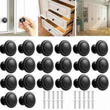 30 Pieces Of Matte Black 1-Inch Circular Drawer Pull Rings - Flat Black Stainless Steel Knobs, Used For Kitchen Cabinets, Dressing Cabinets, And Drawers, Stylish And Modern Design, Easy To Install, Cabinet Knobs, Used For Kitchen Cabinets, Dressing Cabinets, And Drawers, Modern Style, Durable Structure - Multicolor - View 2