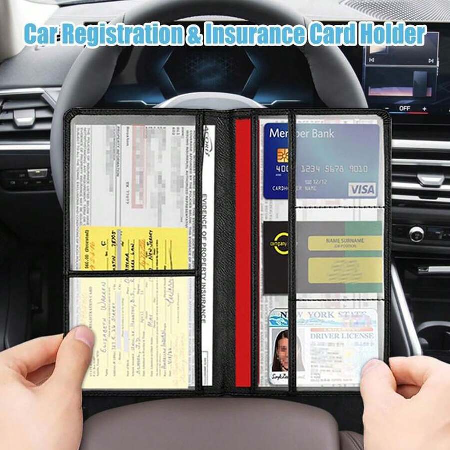 New Car Driver's License Storage Bag Multi-Functional Document Bag Vehicle Registration And Insurance Document Protective Cover