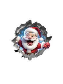 Naklejki ścienne DIY Przebij się przez ścianę Naklejki winylowe Naklejki ścienne Święty Mikołaj Zdejmowana dekoracja domu na imprezę Materiały dekoracyjne, Naklejki, Naklejka ścienna, Naklejka winylowa do dekoracji domu, Wiosenne elementy dekoracyjne Odśwież swój dom, Naklejki dekoracyjne Rama