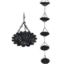 铁艺挂饰雨链，庭院花园装饰落水管链，屋檐挂饰，带滴水声 - 黑色雨鏈 - 查看 5