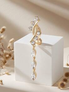 1pc Sexy Elegant Long Leaf Belly Button Ring, Women's Body Piercing Jewelry - Leaf - View 1