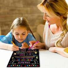 First &Amp; Last Day Of School Board, 14 X 11 In First Day Of School Chalkboard, Double Sided Reusable Photo Sharing Prop For Kindergarten